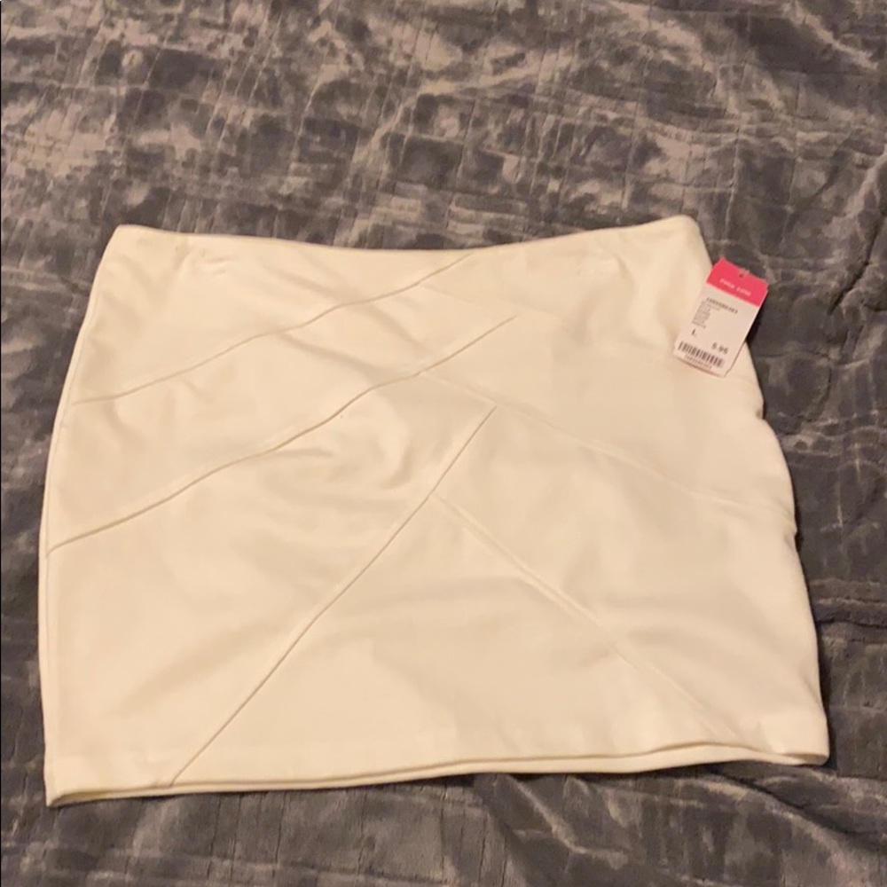 White mini skirt